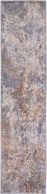 The Rug House Metallic Abstract Washable Rug, Grey, W: 240 cm, D: 60 cm