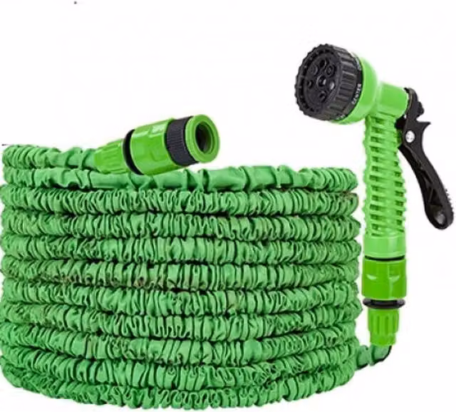 UMKY 15m Expanding Garden Hose with 7-Dial Spray Gun, Green