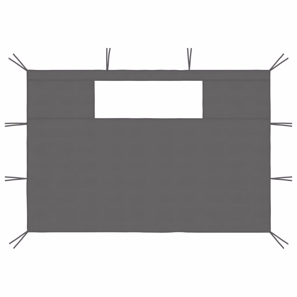 Berkfield Home Gazebo Sidewalls with Windows, 2 Piece Set, Anthracite and Black PVC – 1