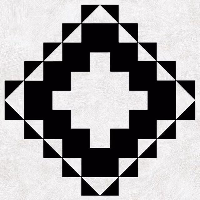 d-c-fix Self-Adhesive Victorian Style Tile Look Floor Vinyl Tiles in Black and White