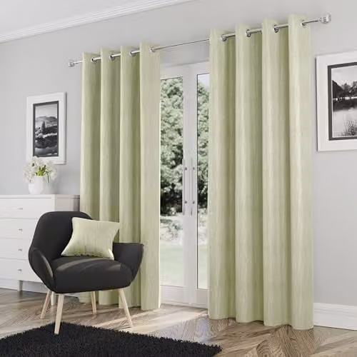 Enhanced Living Green Thermal Blackout Eyelet Curtains, W: 168 cm, H: 137 cm – 1