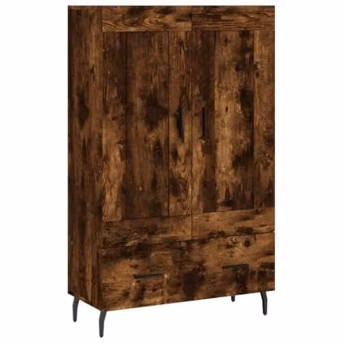 vidaXL Modern Highboard in Smoked Oak, W/D/H: 69.5 x 31 x 115 cm