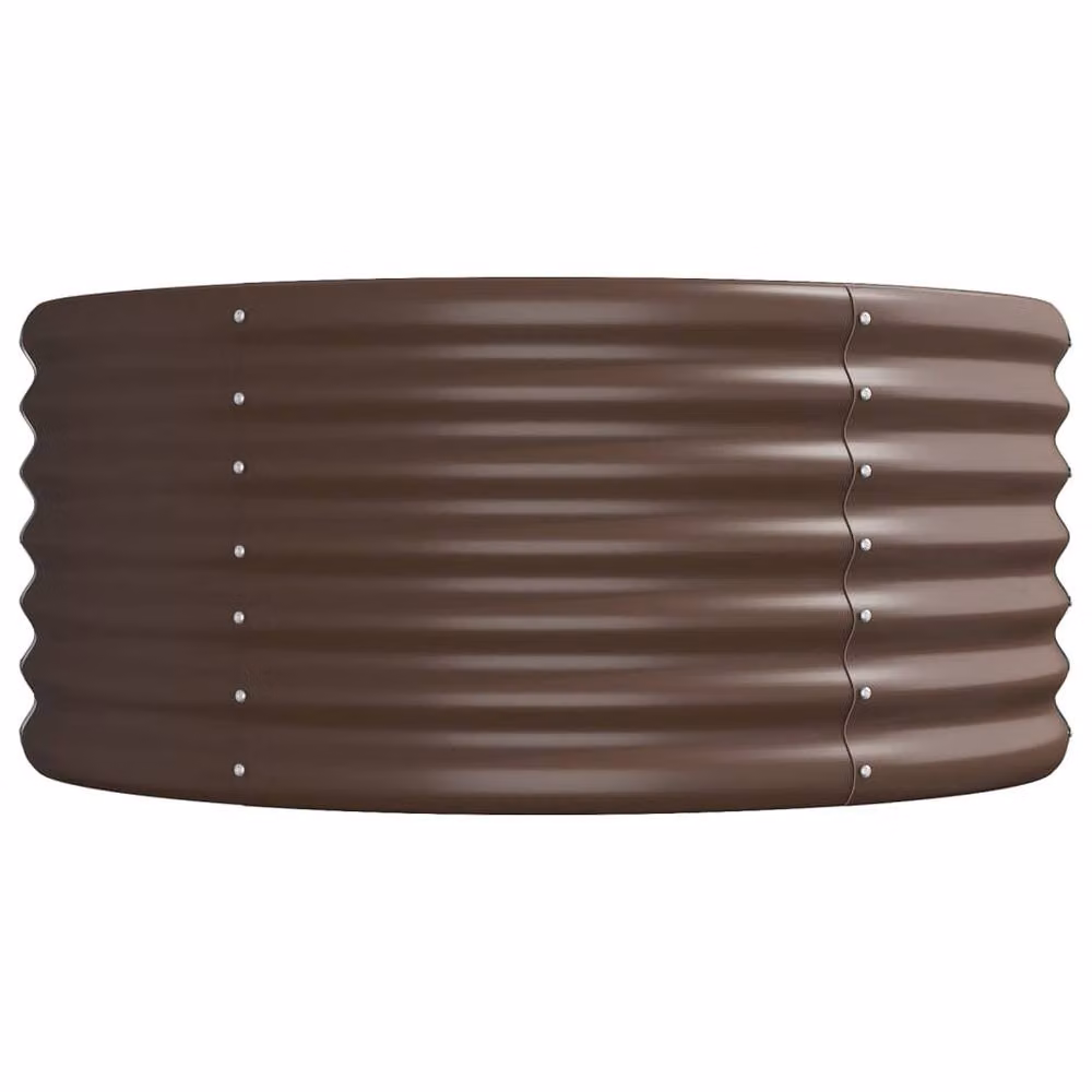 Berkfield Home Garden Powder-coated Steel Raised Bed, Brown, W: 368 cm, D: 80 cm, H: 36 cm – 4