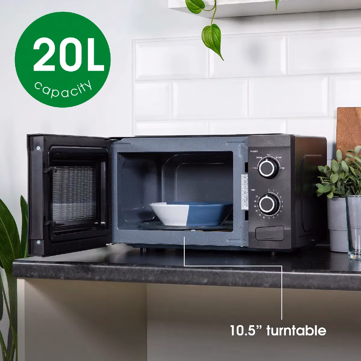 Abode AMM2001-M 20 Litre 700W Manual Solo Microwave in Black – 4