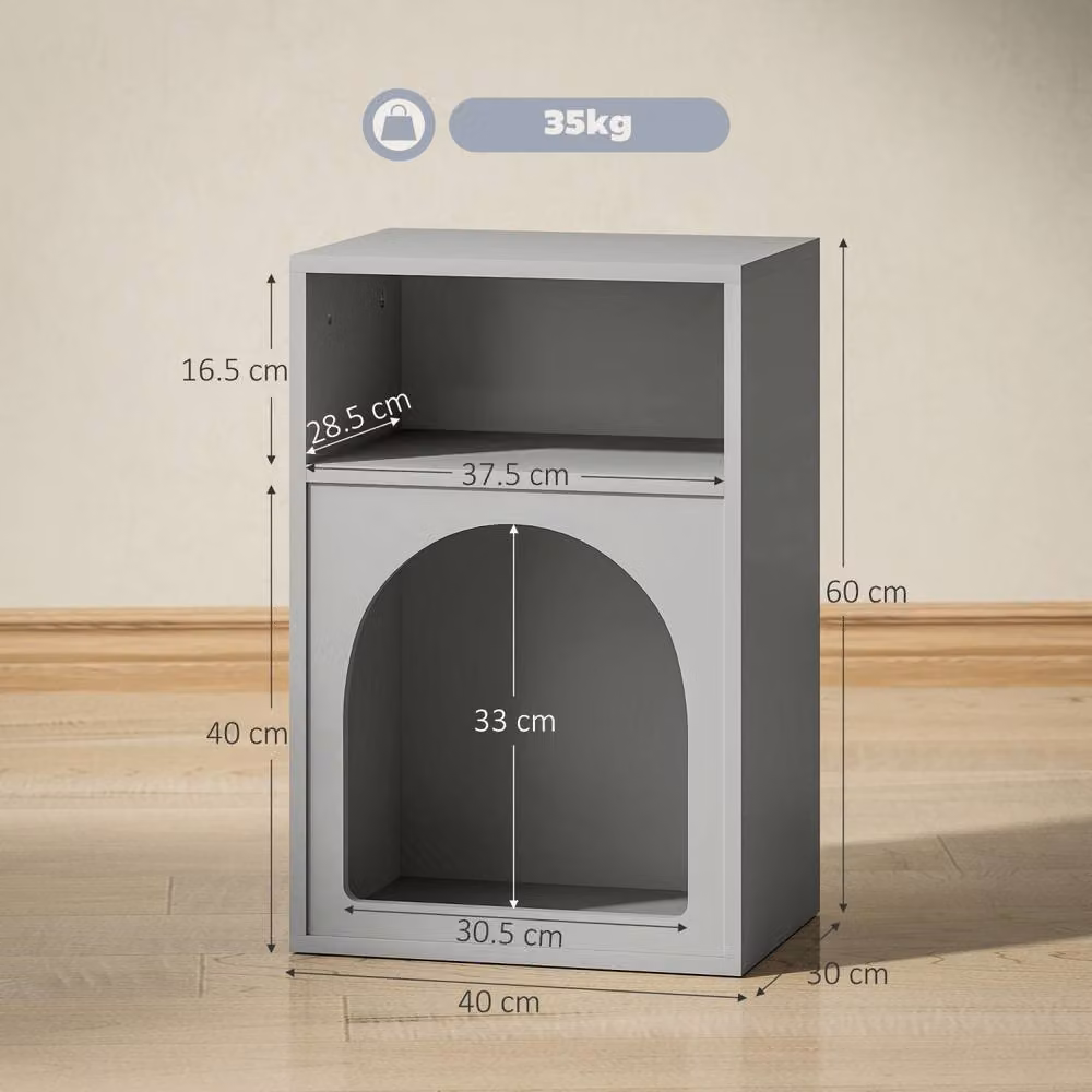Wyld Haus Sarayo Faco Grey Bedside Table with 2 Open Compartments, W/D/H: 40 x 30 x 60 cm – 3