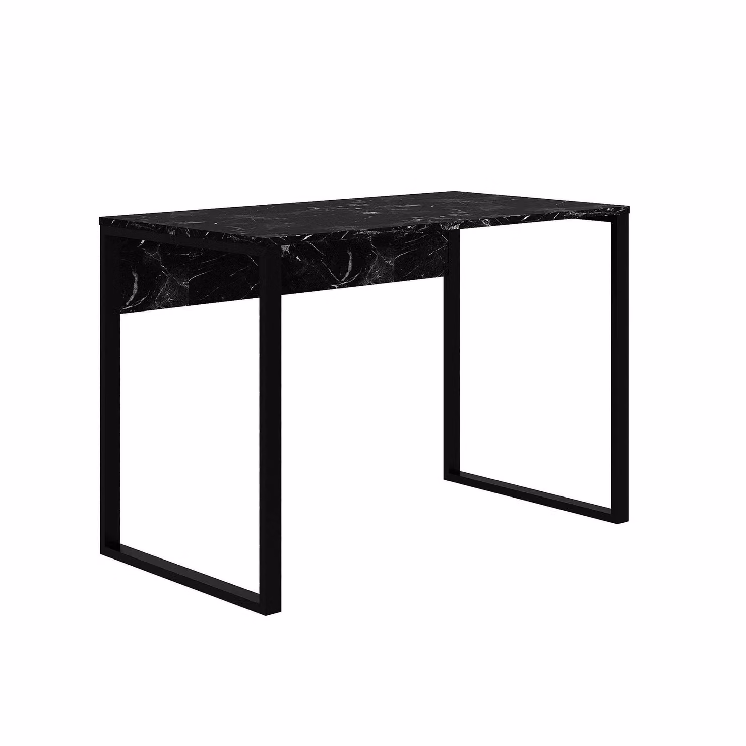 Decortie Inna Modern Computer Desk in Black, Grey and Silver with Metal Legs W: 110 cm, D: 60 cm, H: 75 cm – 2