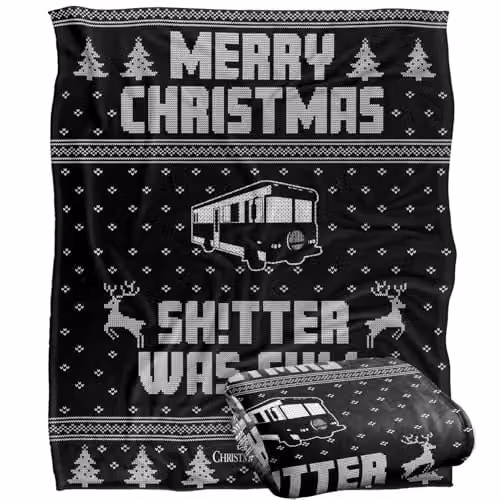 Warner Brothers Christmas Vacation Soft Fleece Throw Blanket, Multicolour, W: 152 cm, D: 127 cm