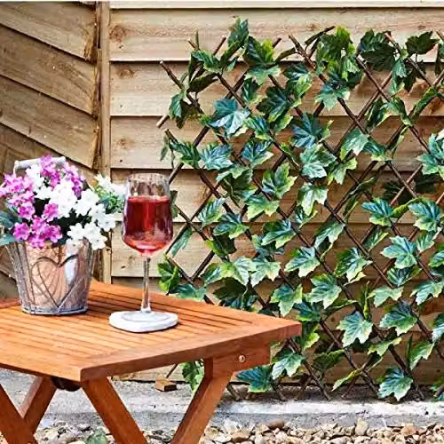 Marco Paul Green Maple Leaf Artificial Trellis Screening Panel, Wall-Mounted, H 180 x W 90 x D 1 cm – 5
