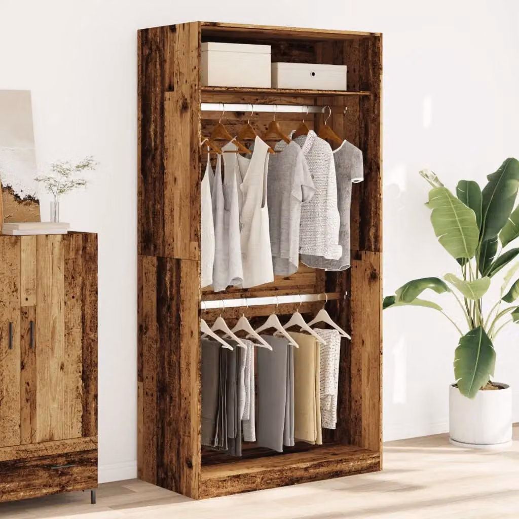Berkfield Home Old Wood Wardrobe in Brown, W/D/H: 100 x 50 x 200 cm – 3