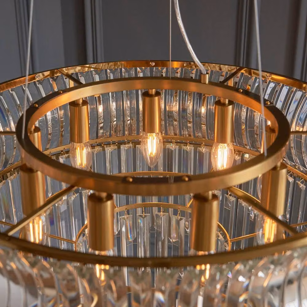 Netlighting Vittoria Pendant Light in Gold and Brass with Crystal and Glass – 3