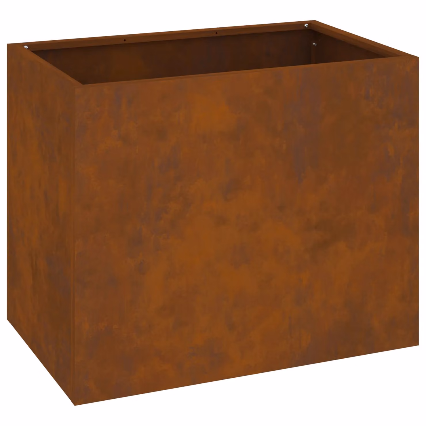 Berkfield Home Brown Weathered Steel Garden Planter Tub W: 50 cm, D: 32 cm, H: 40 cm – 2