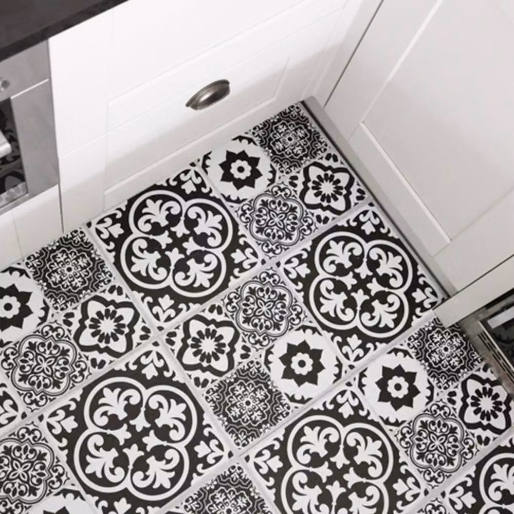 FloorPops Valencia Charcoal Self Adhesive Vinyl Floor Tiles, Black, Pack of 6 (1.12sqm), W: 30.5 cm x D: 60.96 cm – 4