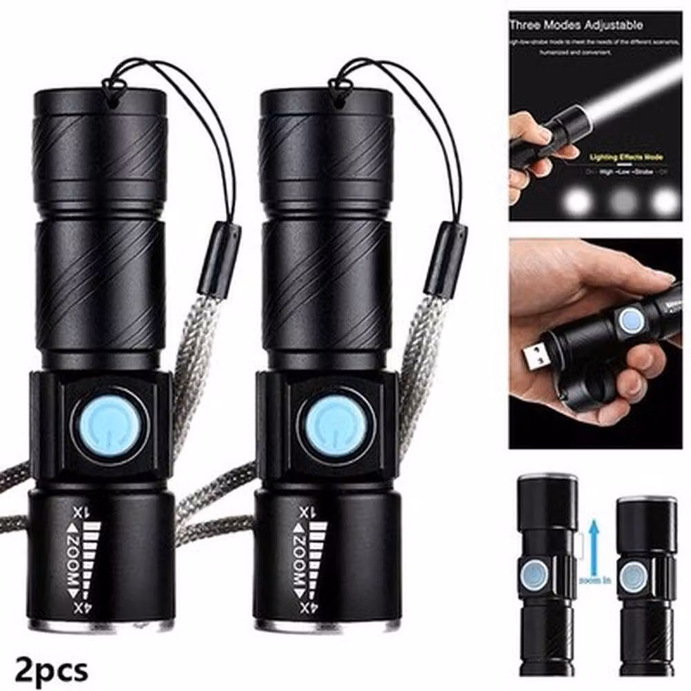 NESTLUNE 2 Pack Mini LED Tactical Flashlights in Black – 5