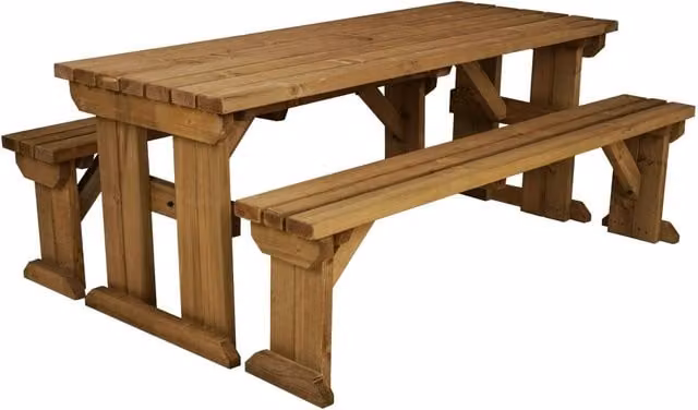 Arbor Garden Solutions Aspen Wooden Patio Furniture in Rustic Brown, Width: 150 cm