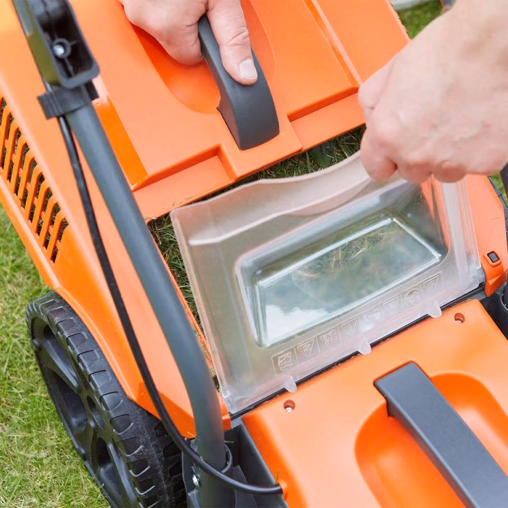 Flymo SimpliMow 320V Corded Electric Rotary Lawnmower in Orange with Collection Bag – 6