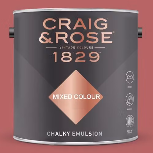 Craig & Rose 1829 Chalky Emulsion Paint Stop in Persian Rose, 2.5 l
