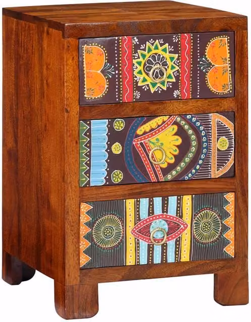 Berkfield Home Acacia Solid Wood Bedside Cabinet in Brown, W/D/H: 40 x 40 x 60 cm – 1