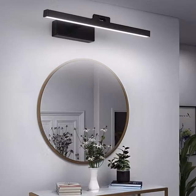 Goeco Black LED Bathroom Mirror Light, 9W, 6500K Cool White, IP40, W: 40 cm – 1
