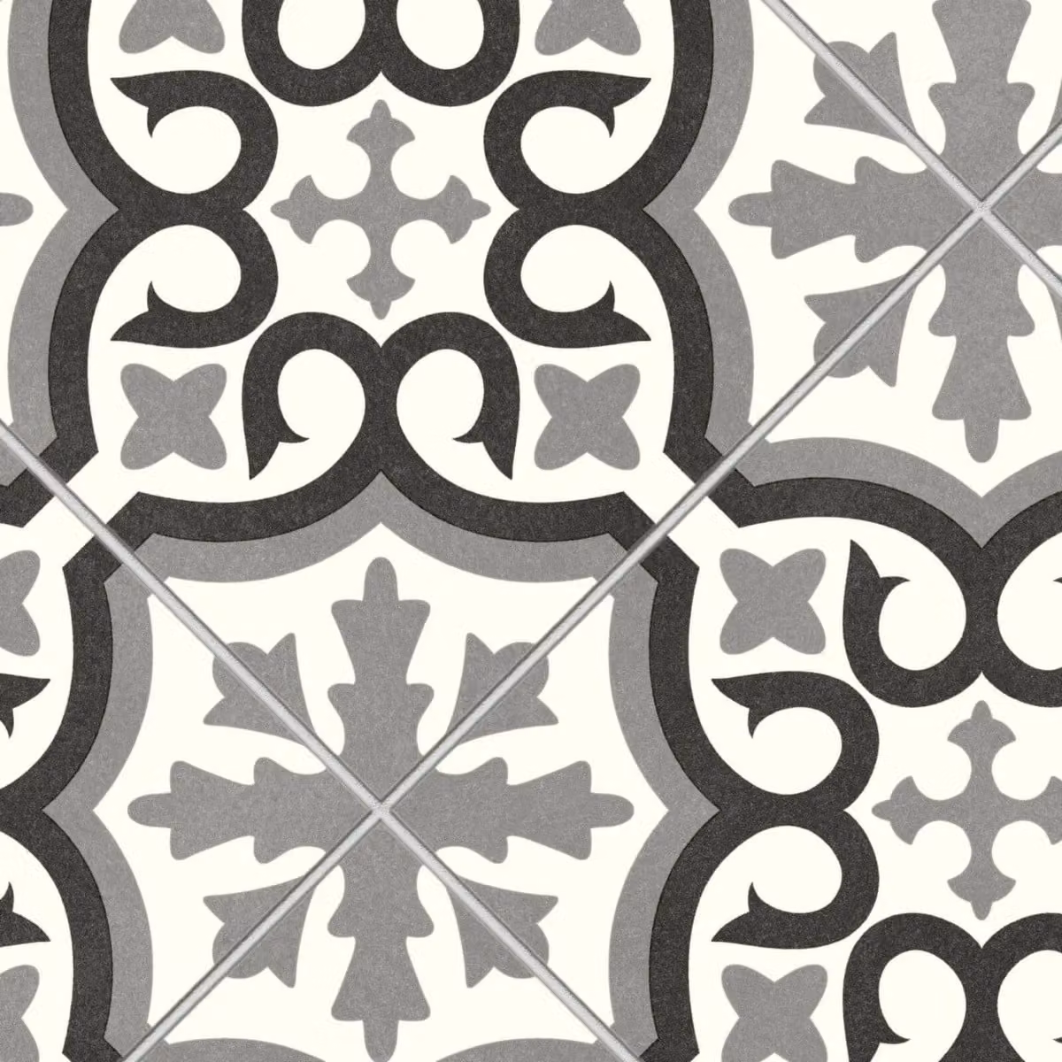 Sirius Designer Effect Vinyl Flooring Sheet in Black, White and Grey, 2.6mm Thickness, W: 200 cm, L: 300 cm – 2