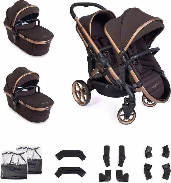 iCandy Peach 8 Twin Complete Bundle Convertible Kombi Stroller in Pecan Brown