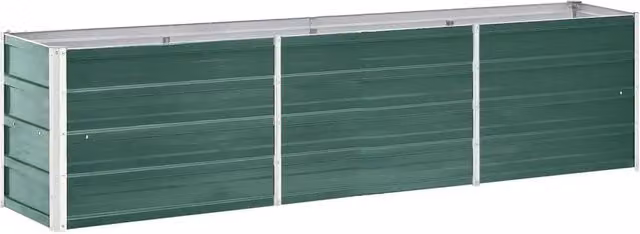 Berkfield Home Garden Galvanised Steel Raised Bed in Green, W: 240 cm, D: 40 cm, H: 45 cm – 1