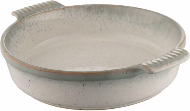 Belleek Living Tivoli Handled Round Enamel Stoneware Roasting Dish in Blue, Grey and Multicolour