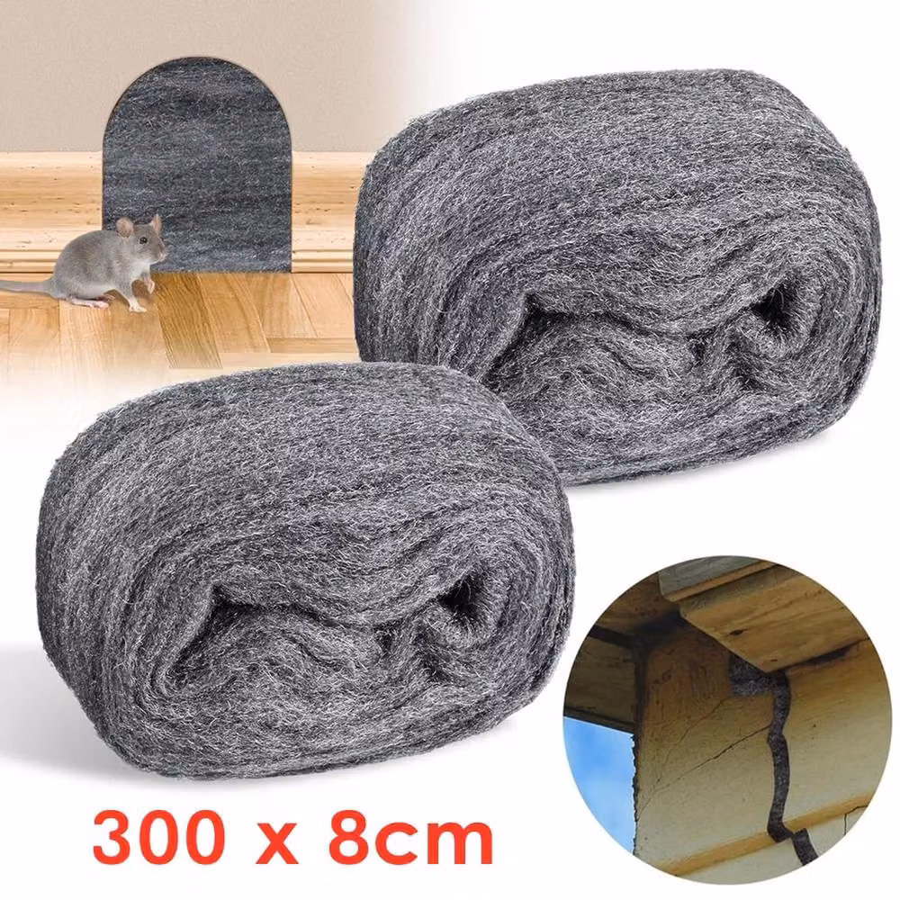 NESTLUNE 4-Piece Ultra Fine 0000 Steel Wire Wool in Grey, W: 100 cm, H: 15 cm – 2