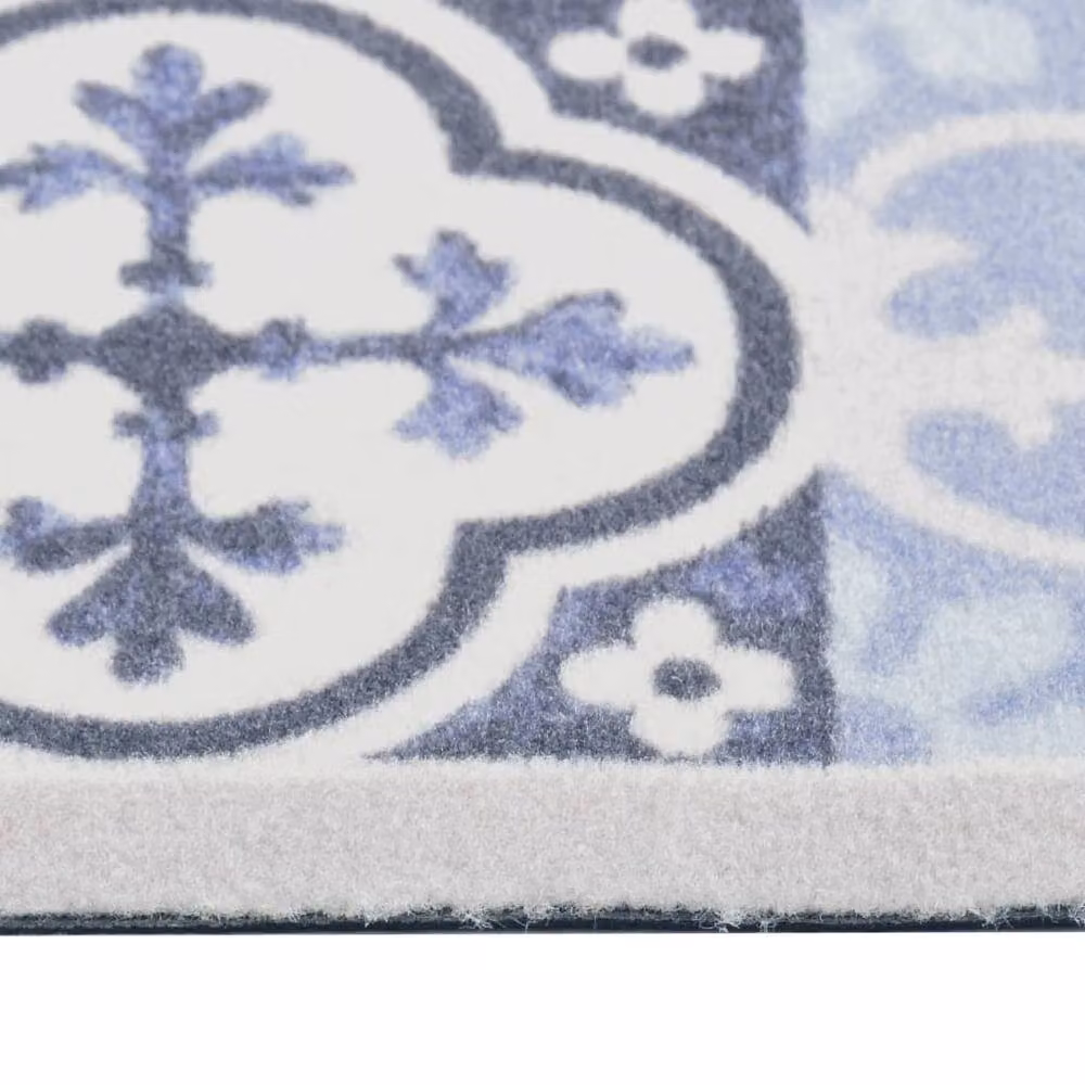 Berkfield Home Washable Mosaic Kitchen Floor Mat, Multicolour Blue, W: 45 cm, L: 150 cm – 3