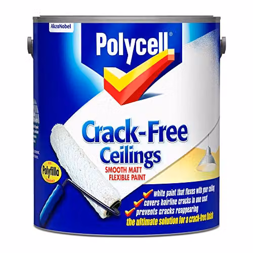 Polycell Crack-Free Ceilings Smooth Matt White 2.5L – 2