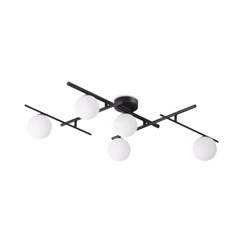 Ideal Lux Atlas 5 Light Globe Ceiling Light in Black