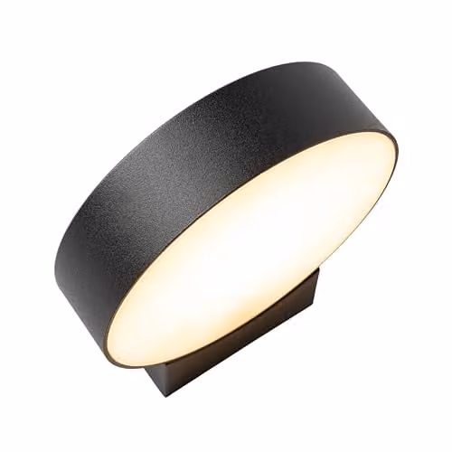 CGC Lighting Darcy Black Adjustable Round LED Outdoor Wall Light, Warm White, IP65 – 4