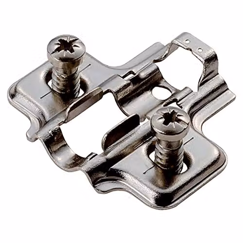 Loops 4 Pack of Bright Zinc Plated Mounting Plates for Soft Close Hinges with Euro Screws – 2