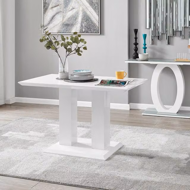 FurnitureboxUK Imperia Modern White High Gloss Rectangular Dining Table – 1