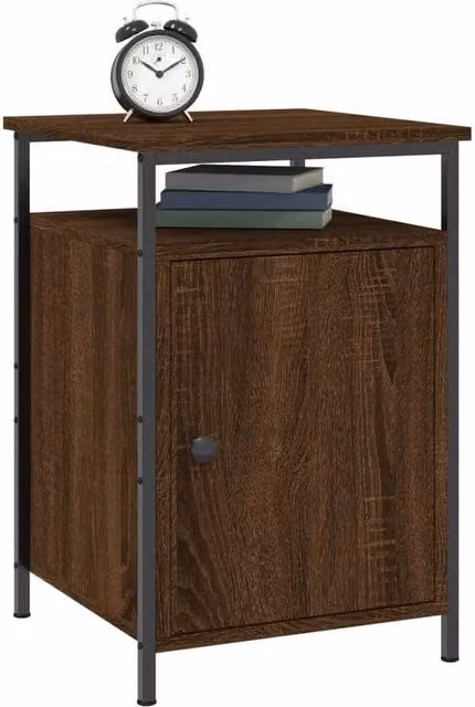 Berkfield Home Durable Bedside Cabinet in Brown Oak, W/D/H: 40 x 42 x 60 cm