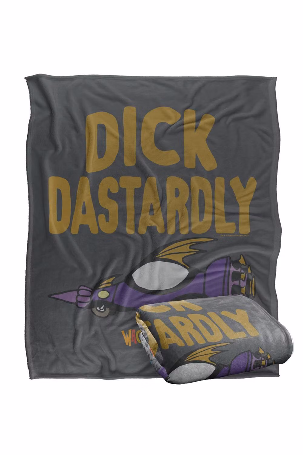 Warner Bros. Wacky Races The Mean Machine Extra Large Super Soft Fluffy Polyester Throw Blanket in Grey and Multicolour – 2