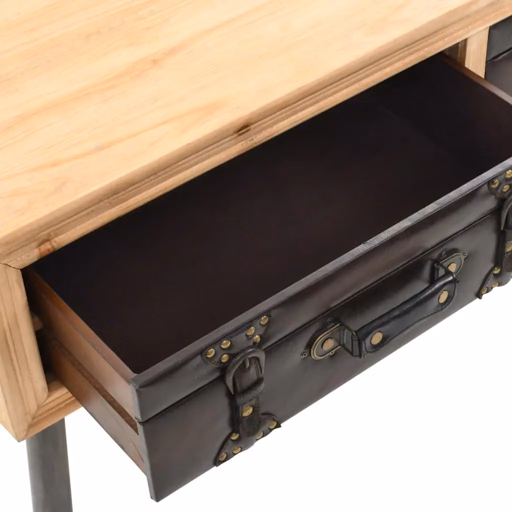Berkfield Home Retro Solid Fir Wood Coffee Table, Brown, W: 115 cm, D: 55 cm, H: 50 cm – 3