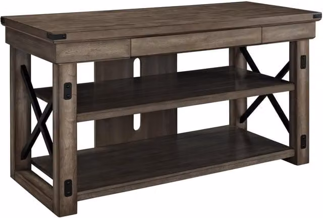 Ameriwood Home Wildwood Wood Veneer TV Stand 50 in Rustic Grey
