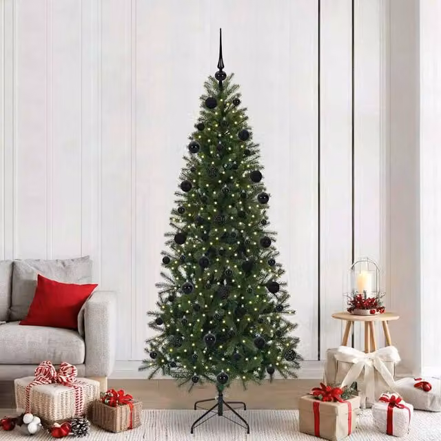 Berkfield Home Artificial Green Christmas Tree with 300 LEDs, Height: 210 cm – 1