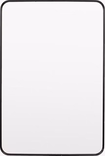 Perch & Parrow Minimalist Rectangular Wall Mirror in Black W: 60 cm, H: 90 cm