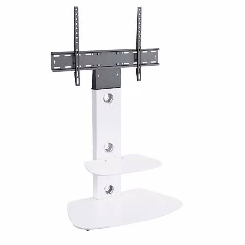 AVF Lucern White TV Floor Stand with Safety Glass Shelves for 65 Inch TVs – 3