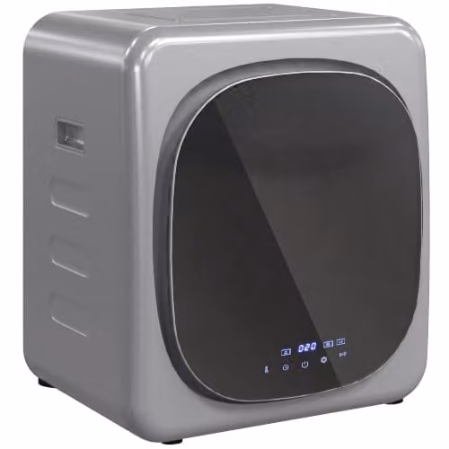 HOMCOM Vented Countertop Tumble Dryer in Silver with 2.5kg Dry Capacity and 4kg Wet Laundry Capacity