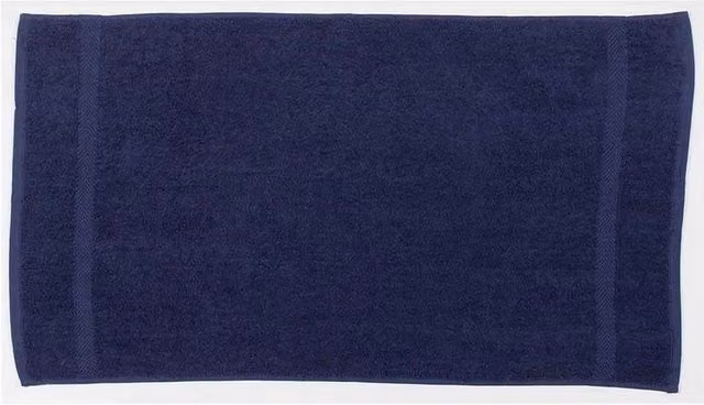 Towel City Luxury Cotton Hand Towel in Blue with Border and Hanging Loop