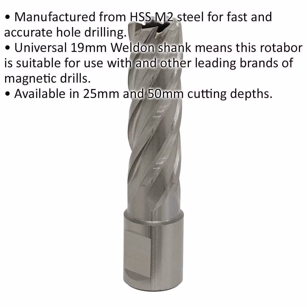 Loops M2 Steel Rotabor Cutter Annular Metal Core Drill, Silver, Depth: 50 mm, Diameter: 17 mm – 2