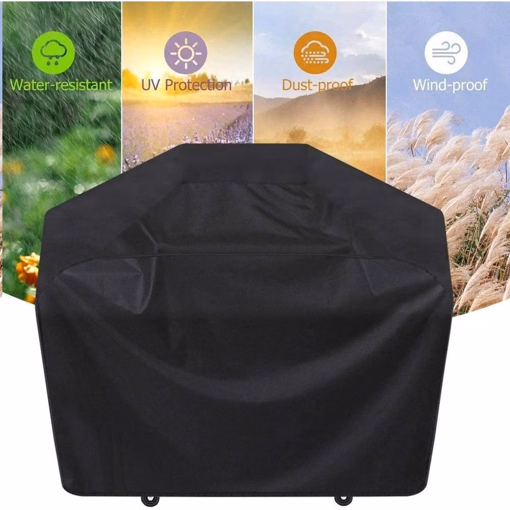 NESTLUNE Heavy Duty Waterproof BBQ Grill Cover in Black, W/D/H: 100 x 60 x 150 cm – 3