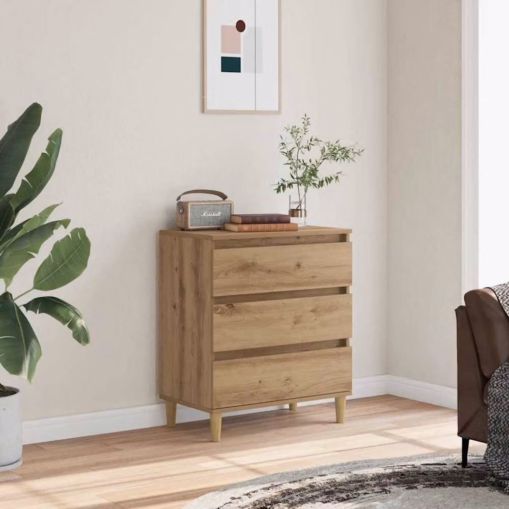 Berkfield Home Artisan Oak Sideboard in Brown, W/D/H: 60 x 35 x 70 cm – 3