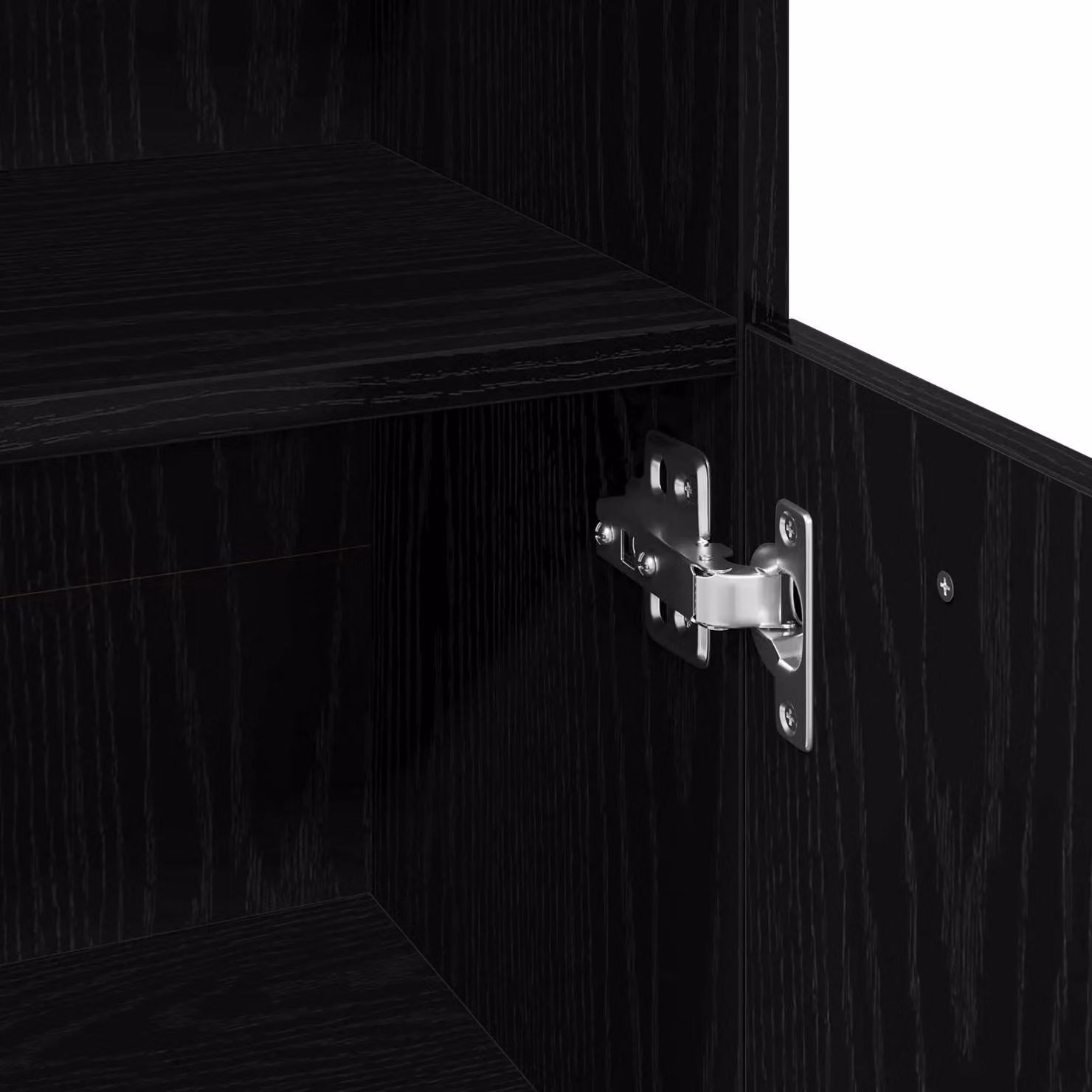 Berkfield Home Modern Black Oak Bathroom Cabinet with Hinged Doors and Open Shelf, W/D/H: 95 x 30 x 30 cm – 3