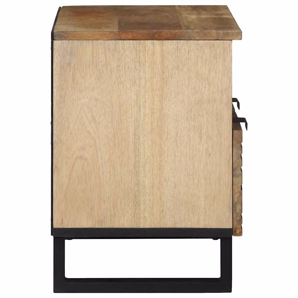 Berkfield Home TV Cabinet in Brown Solid Mango Wood, W/D/H: 70 x 33.5 x 46 cm – 3