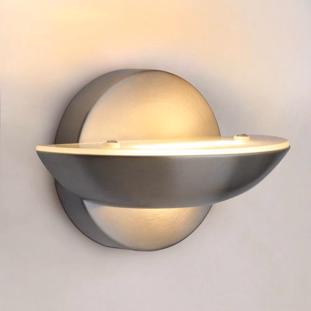 SPETLEK Modern Round LED Wall Light in Chrome with 9W Warm White 3000K Output – 3