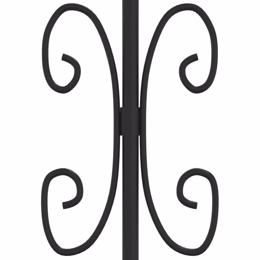 Berkfield Home Garden Fence with Spear Top in Black Powder-coated Steel, Height: 222 cm – 3