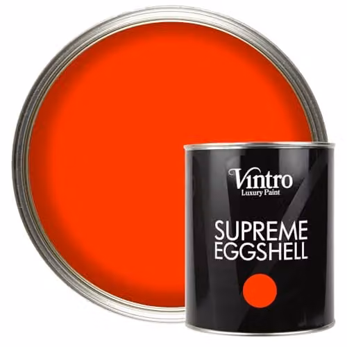 Vintro Eggshell Paint in Racing Red for Walls, Wood and Trim, Satin Finish, 1 Litre